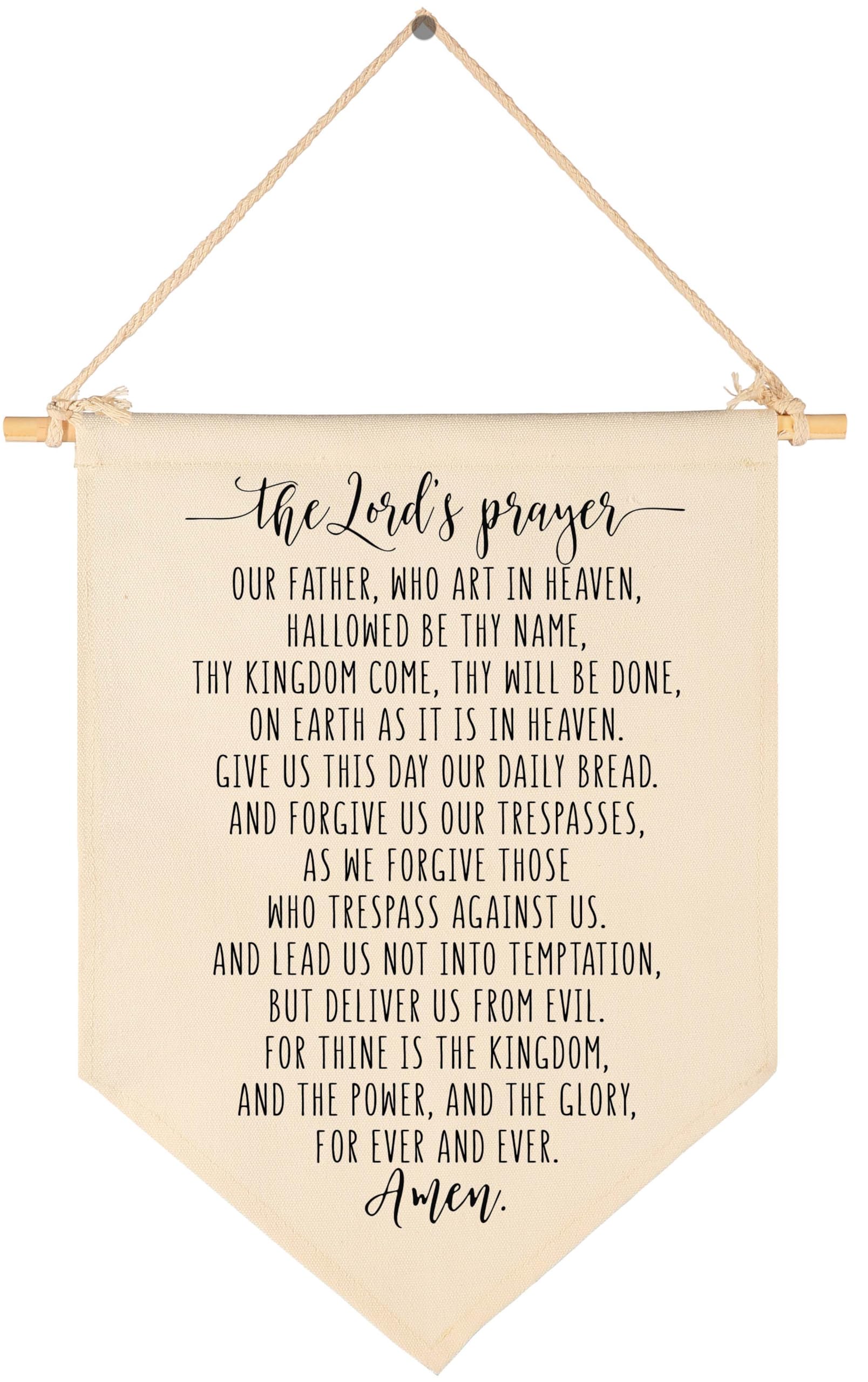 Our Father Who Art in Heaven Hallowed Be Thy Name - The Lord's Prayer Banner Pennant - Bible Verse Wall Sign - Scripture Decor Art- Bible Quote -