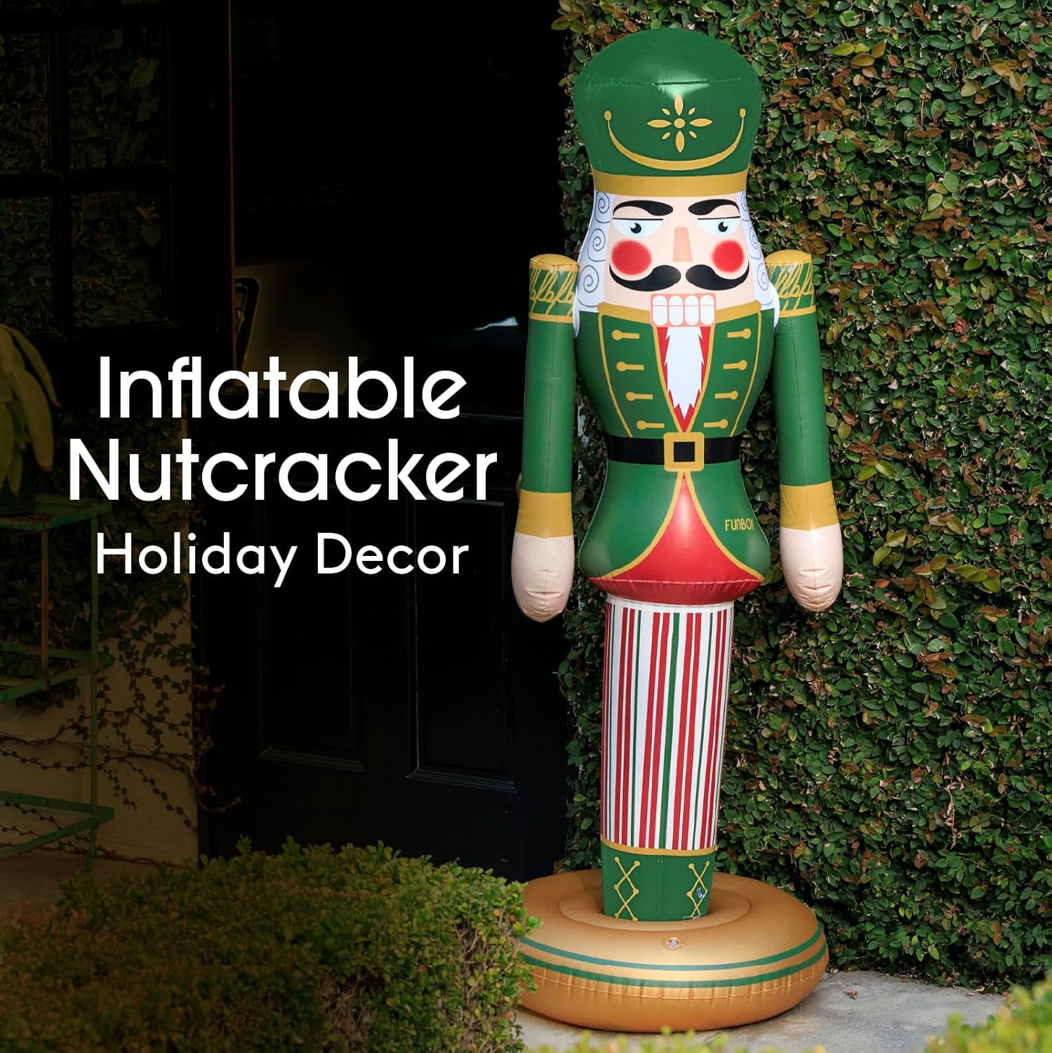 FUNBOY 5 FT Giant Inflatable Classic Nutcracker Christmas Decor, Indoor/Outdoor, Weatherproof, Weighted Base