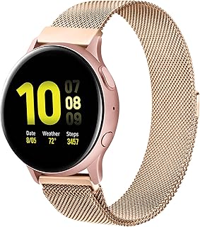 ZGCE Compatible with Samsung Galaxy Watch Active/Active 2 40 mm/44 mm Bracelet, 20 mm Stainless Steel Mesh Metal Watch Strap for Gear Sport/S2 Classic/Garmin Vivo Active 3/Watch 3 41 mm
