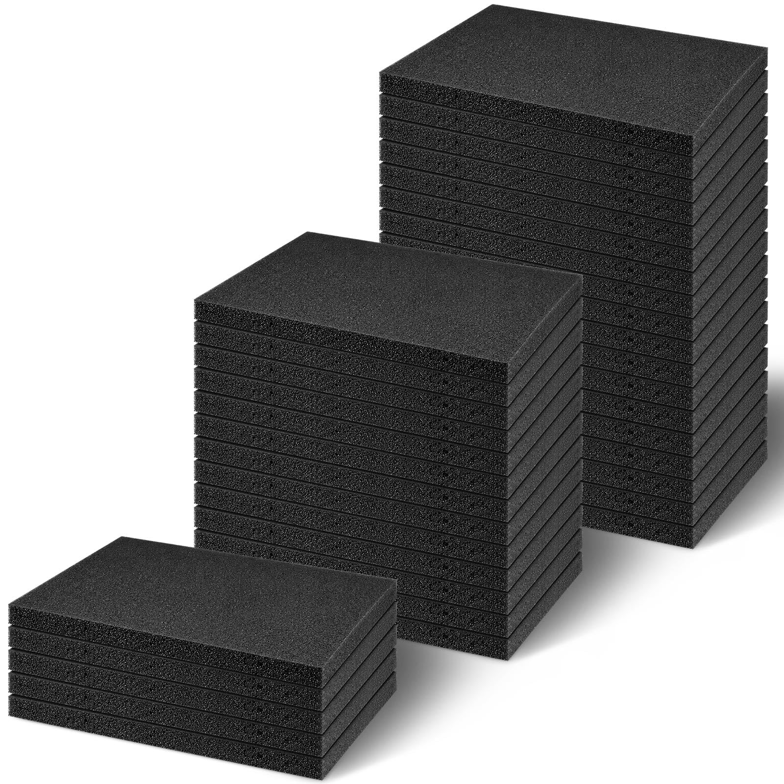 Frienda 36 Pcs 12" x 8" x 0.5" Polyethylene Foam Sheet Thick Black Packing Foam Padding Customizable PE Board Cushion Inserts for Cases Craft Shipping Moving DIY Projects Toolbox Storage