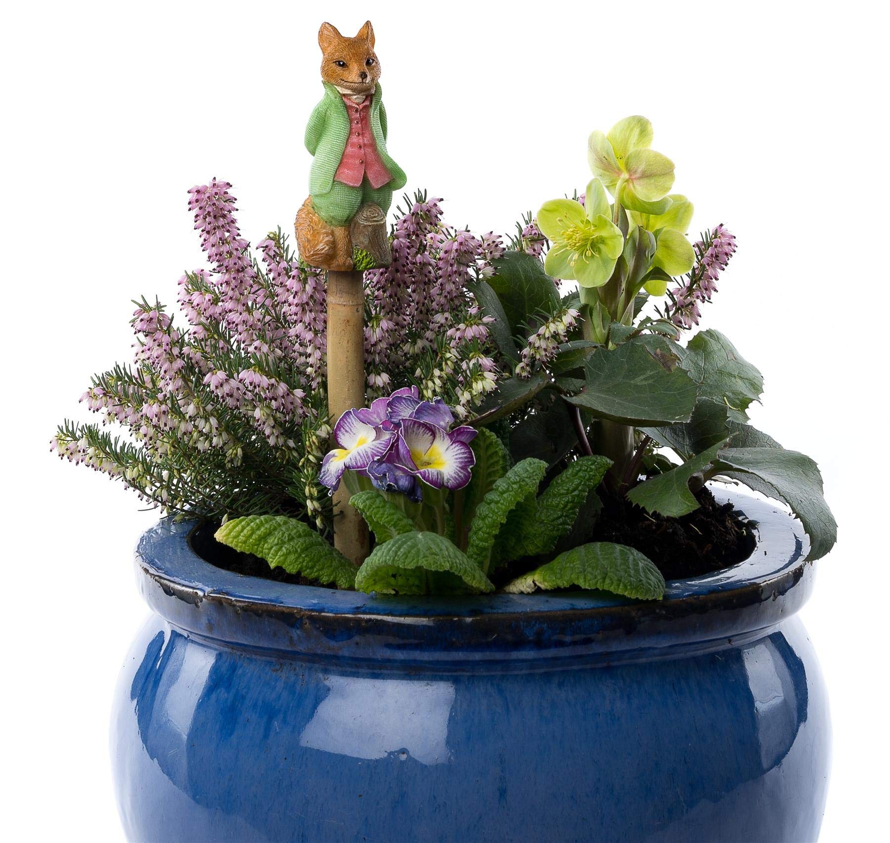 Cane Companions Beatrix Potter Mr Tod Stake Topper - Handmade Flower Pot Garden Ornament - Outdoor Figurine