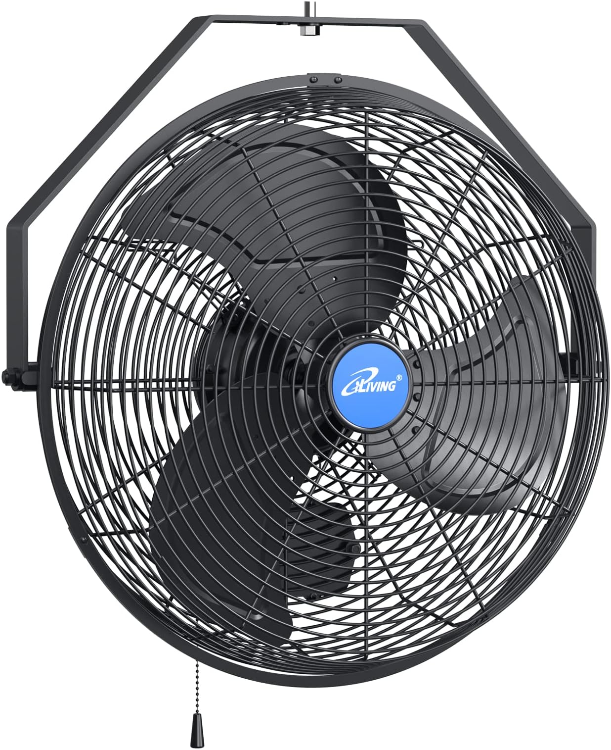 iLiving Wall Mounted Variable 14 Inches Speed Indoor/Outdoor Weatherproof Fan, Industrial grade for Patio, Greenhouse, Garage, Workshop, and Loading Dock, 2473 CFM, Black