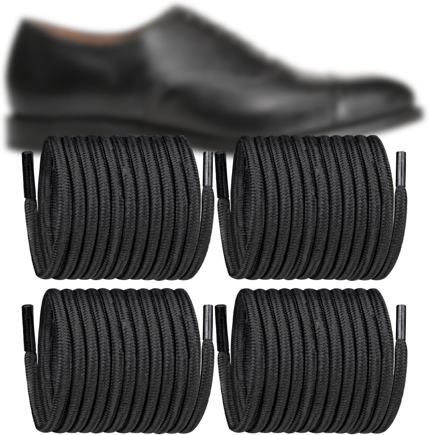Endoto 2 Pairs Waxed Shoelaces for Allen Edmonds, 2.2MM Thin Round Shoe Laces Replacement Dress Oxford Shoes Strings