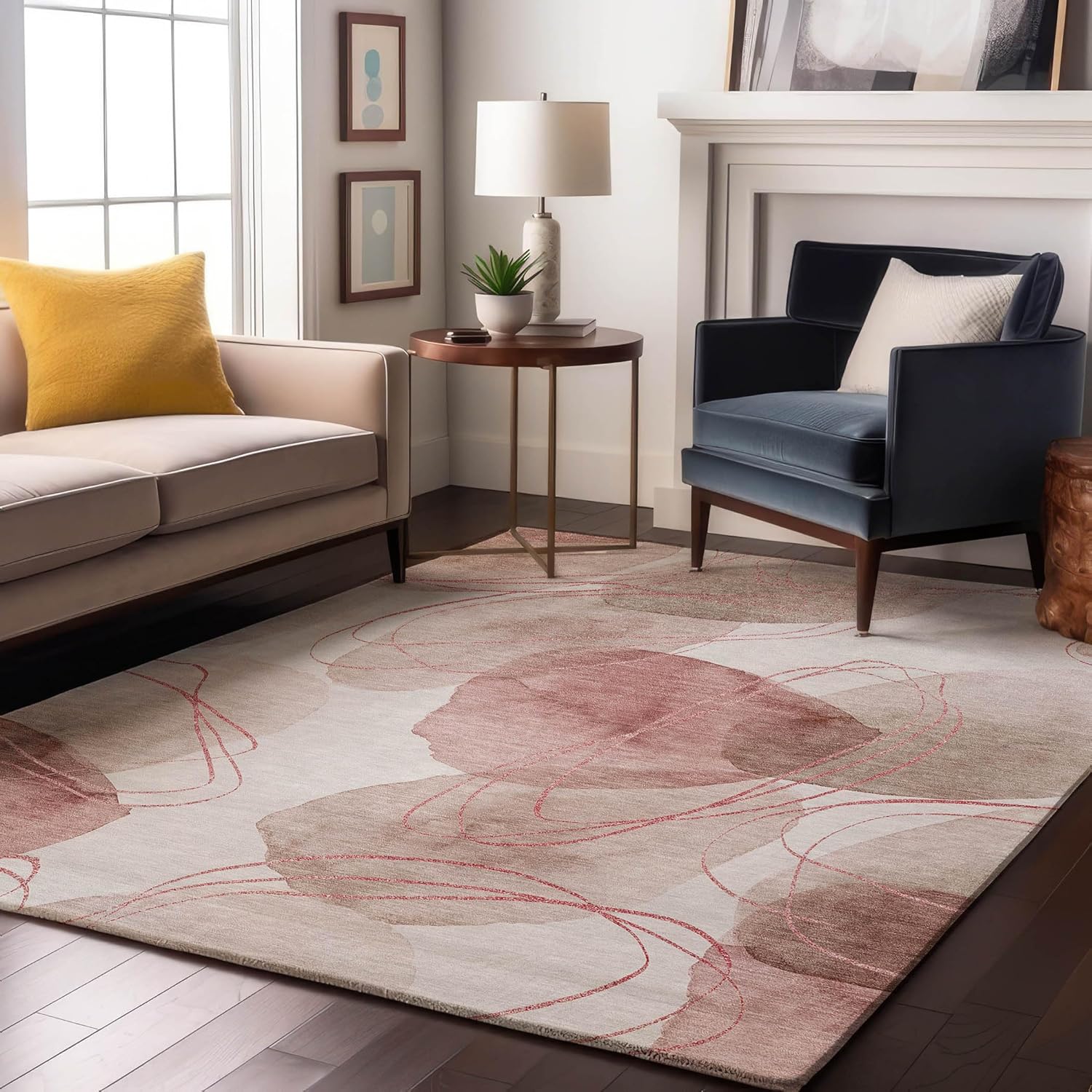 Addison Rugs Mayfield AMF544 Teal 9' x 12' Indoor Premium Machine Washable Rug, Silky Soft, Easy Clean, Non Shedding, Bedroom, Living Room, Dining Room, Kitchen, Patio Rug