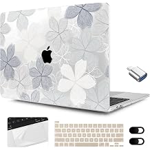 MEEgoodo for MacBook Pro Case 13 inch 2022 2021 2020 A2338 M2/M1 A2251 A2289 with Touch ID,Clear Laptop Hard Shell Cases with Keyboard Webcam Cover & Trackpad Film & Type C Adapter, Multicolored Roses