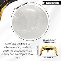 Vista 3 de Amazing Gemstone Bola de cristal de cuarzo transparente con soporte, bolas de meditación de esfera de cristal de 1.5 pulgadas para brujería y bolas