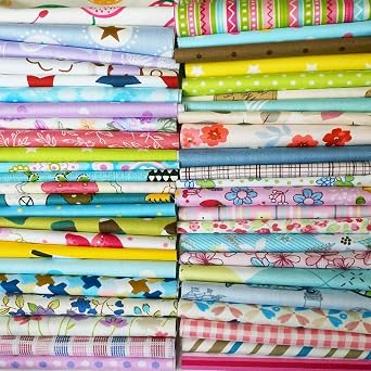 25pcs 10x10 Inches Cotton Quilting Fabric Craft Supplies Top Fat Quarter Bundles Floral Precut Fabric Square for DIY Craft Patchwork