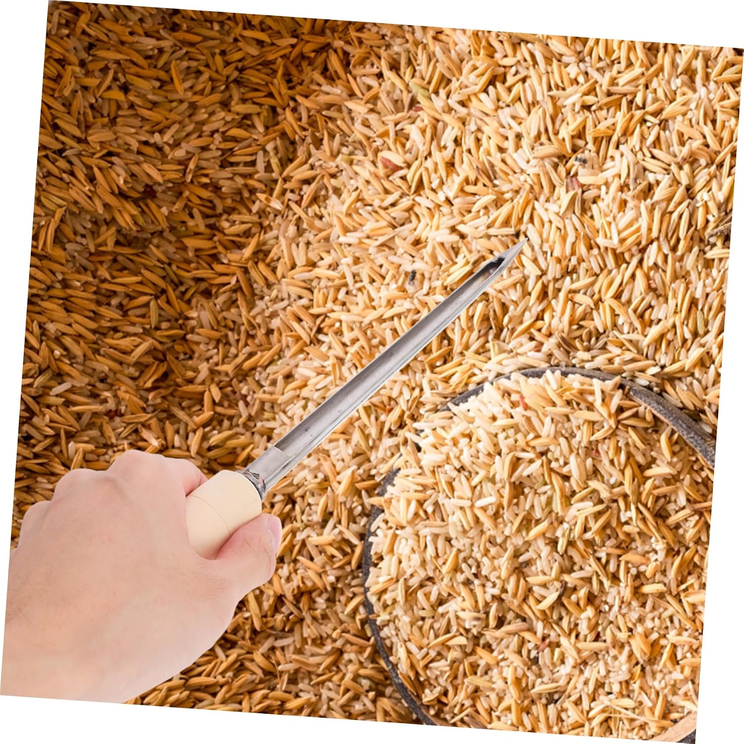 ULTECHNOVO Soil Sample Probe Grain Sampler for Corn Rice Reusable Cereal Testing Tool Wooden Handle