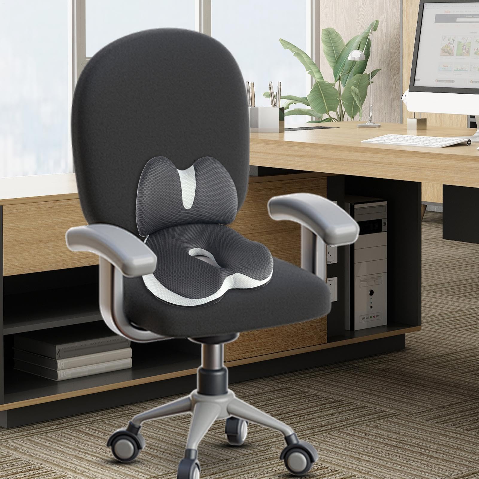 Cuscino Sedia Scrivania Supporto Lombare Coccige Ergonomico | Cuscini Seduta E Schienale Per Sedie Supporto Glutei Dolore Per Auto Carrozzina Scrivania Ufficio