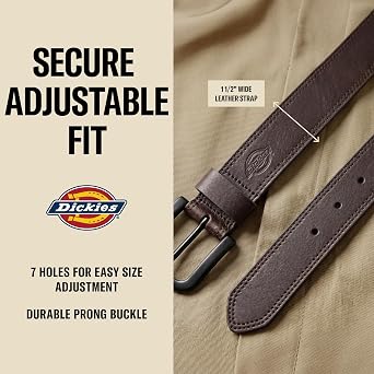Dickies Men's Genuine Leather Work Casual Belt