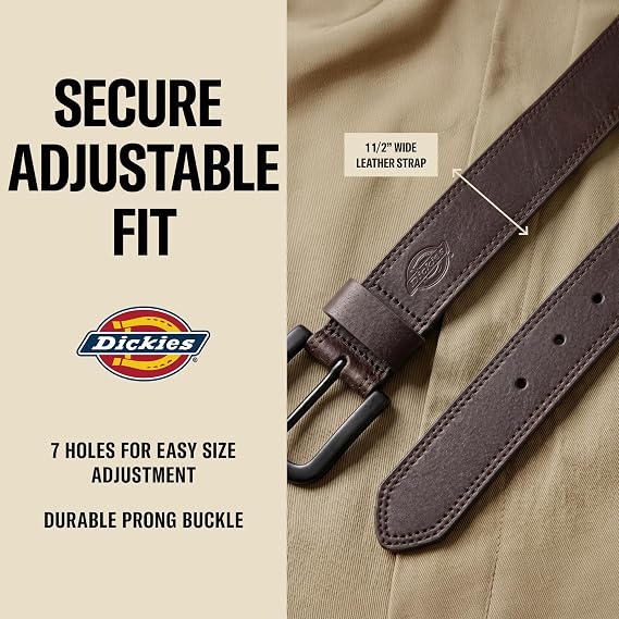 Dickies Men's Genuine Leather Work Casual Belt