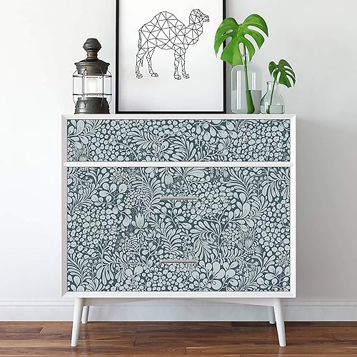 Miniatura 3 de Heroad Papel tapiz floral de 16.1 x 393 pulgadas, papel tapiz autoadhesivo de flores silvestres, papel de contacto autoadhesivo para gabinetes,