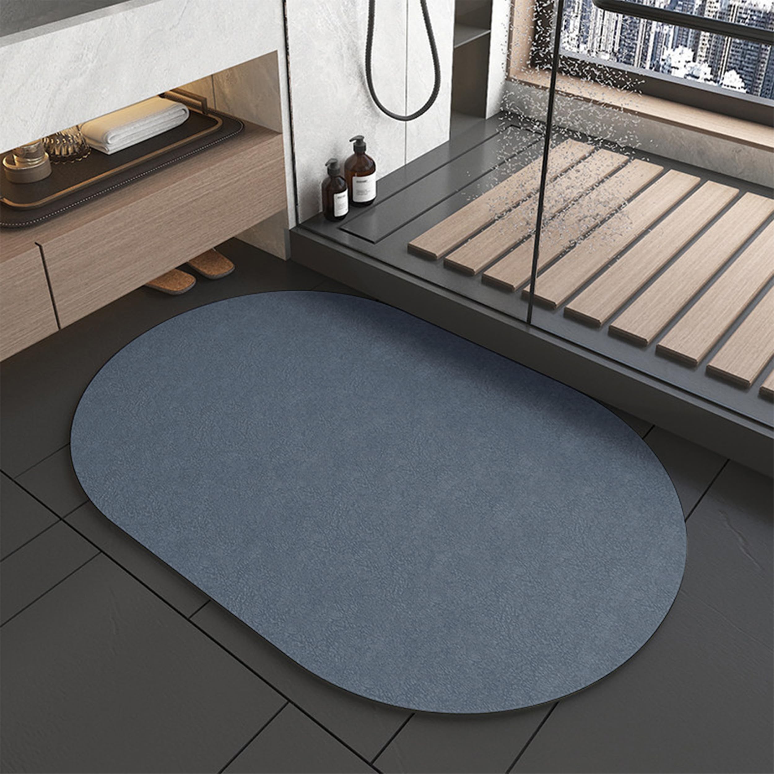 Amazon | Pracfalt 珪藻土バスマット 速乾 抗菌 40×60cm お風呂マット