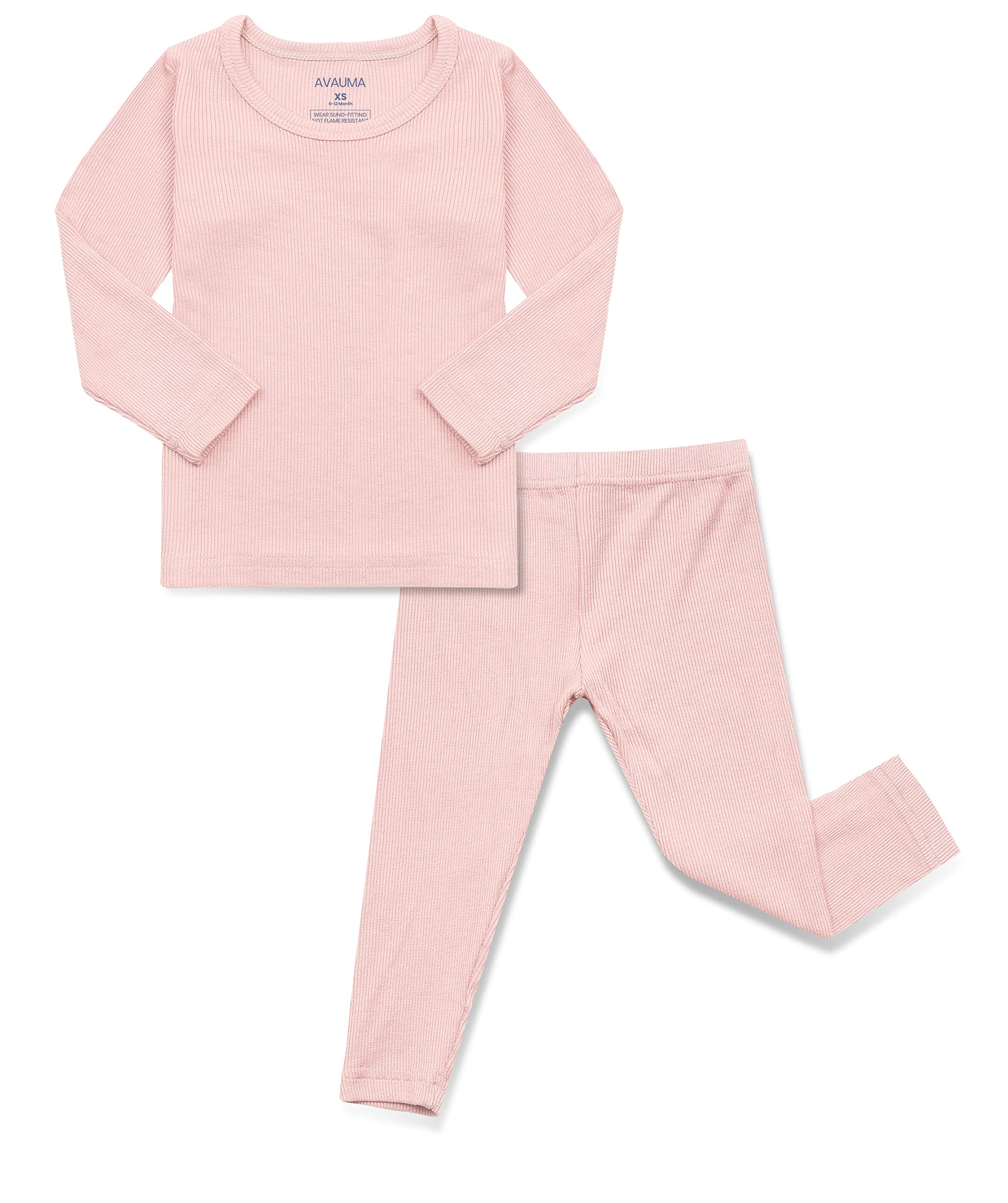 AVAUMA Baby Boys Girls Pajama Set Kids Toddler Snug fit Ribbed Sleepwear pjs for Daily Life Style
