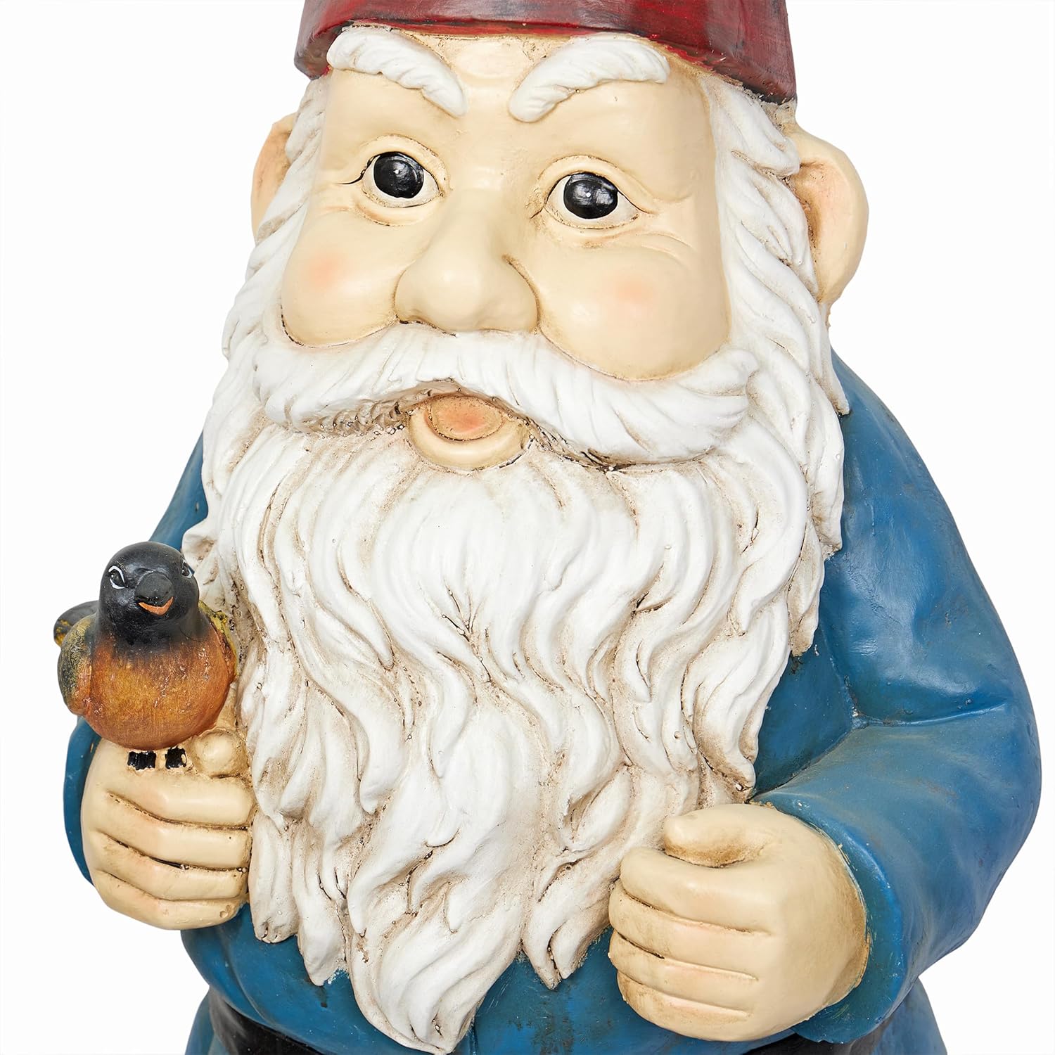 Alpine Corporation ZKD100 Jumbo Size Gnome with Bird Decor, Whimsical Gnome Statue for Patio & Garden, 48" H, Multicolor - Image 10