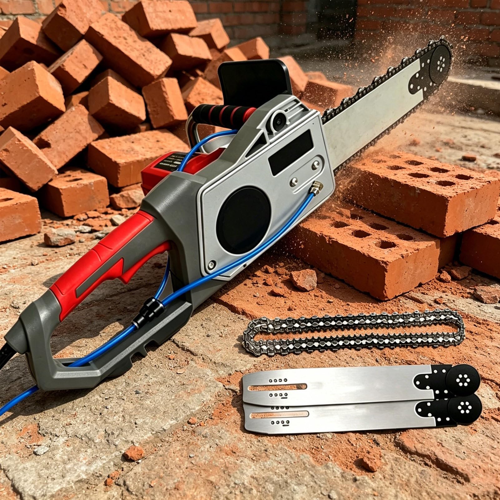 Sierra EléCtrica De Cadena para HormigóN De 35 Cm/48 Cm, Sierra De Cadena PortáTil para Corte De Paredes, Equipo Industrial De Corte De HormigóN 350
