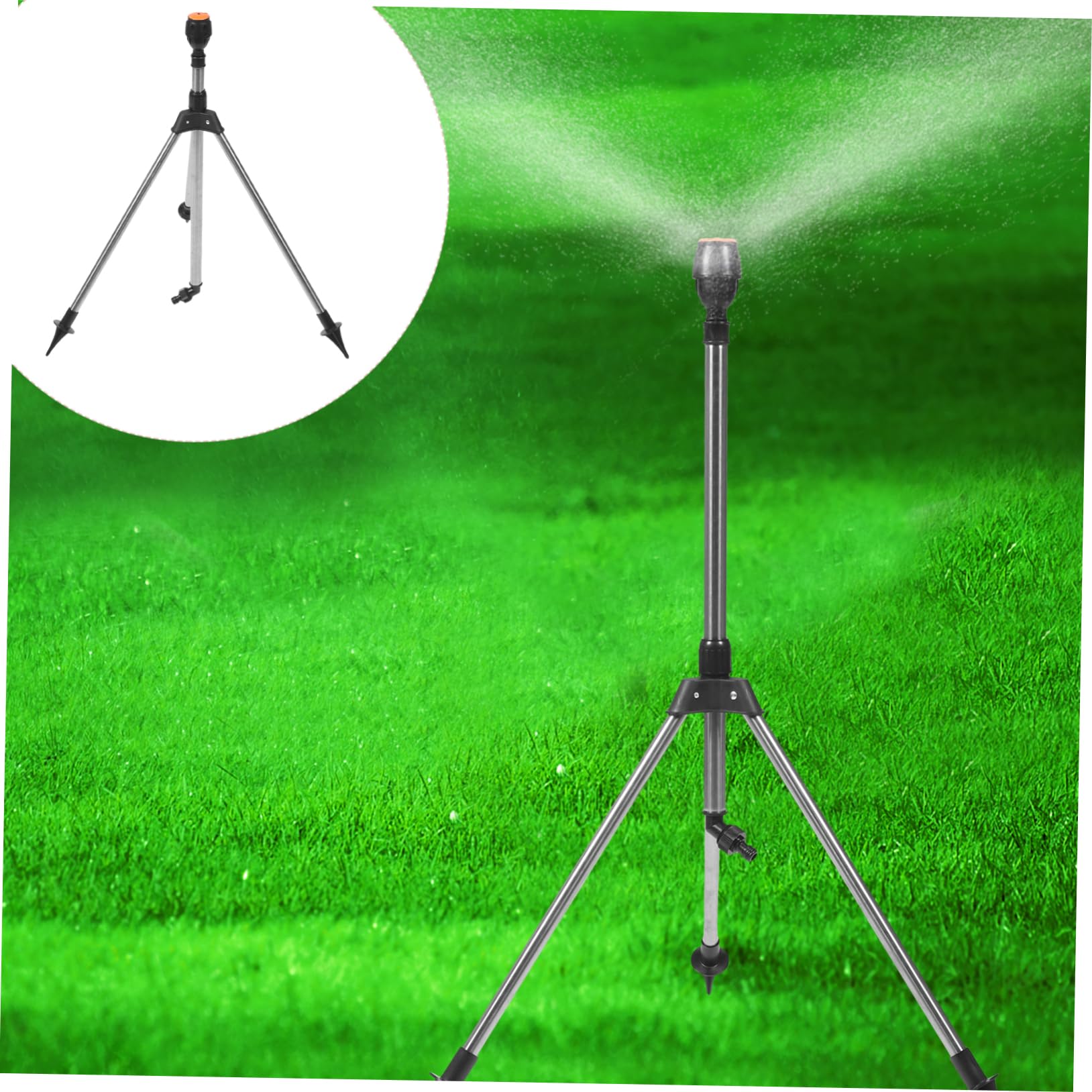 Arroseur à Trépied Rotatif Automatique pour Jardin Rotation à 360 Degrés en Alliage D'aluminium et Plastique, pour Plantes et Arbres