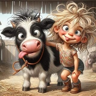 FQOVKYN 5D Cow Diamond Art Kits for Adults, DIY Girl and Cow Diamond Painting Kits for Beginners, Full of Round Dots Diamond Art and Crafts Pefect for Home Wall Decor Present(30 * 30cm)