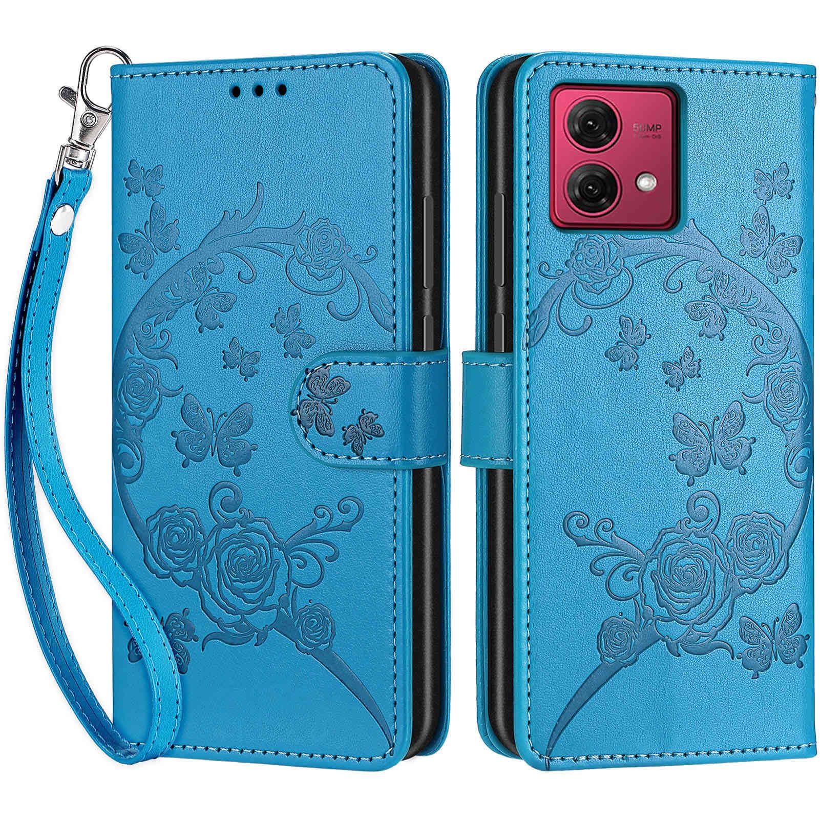 iCatchy Custodia a portafoglio in pelle per Motorola Moto G84, con funzione di supporto, magnetica, protezione RFID, compatibile con telefono Motorola G84 5G (Lilla