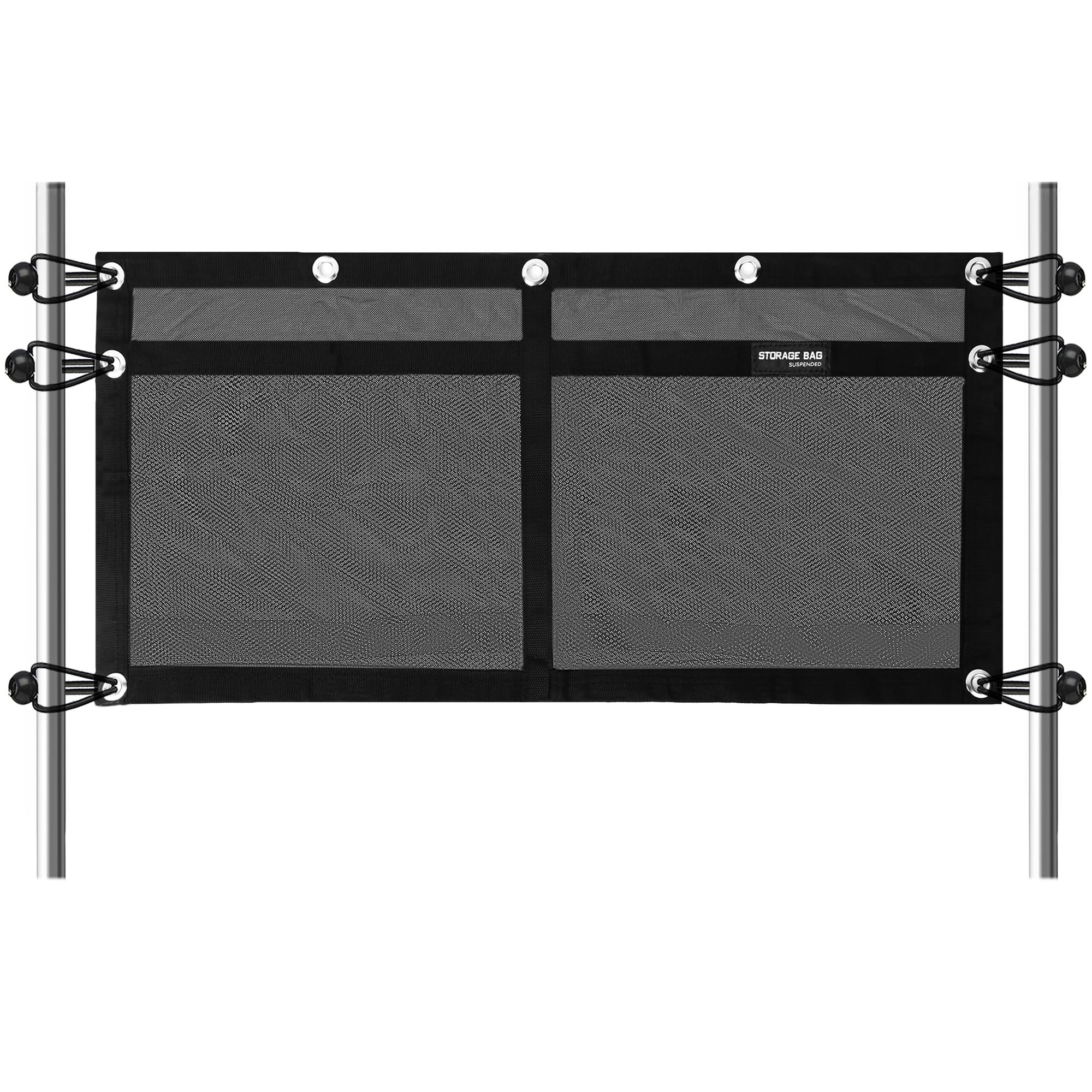 Boat Storage Bag,Polyester Boat Mesh Suspended Storage Bag,Black Boats Storage Mesh Pocket,Boat Seat Storage Bag for Leaning Post with 6 Positioning