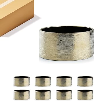WGV Gold Etched Ceramic Cylinder Vase Width 8" Height 4" Elegant Modern Floral Container Planter Pot Centerpiece for Event Wedding Home Decor, Gold Textured 8 Pieces