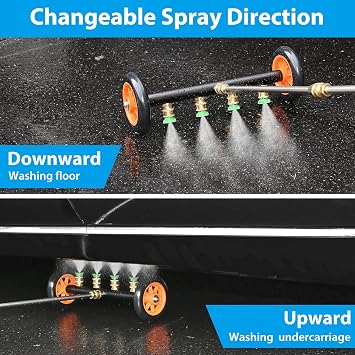 2-in-1 16 Undercarriage 4000 PSI Pressure Washer Water Broom with Bottle