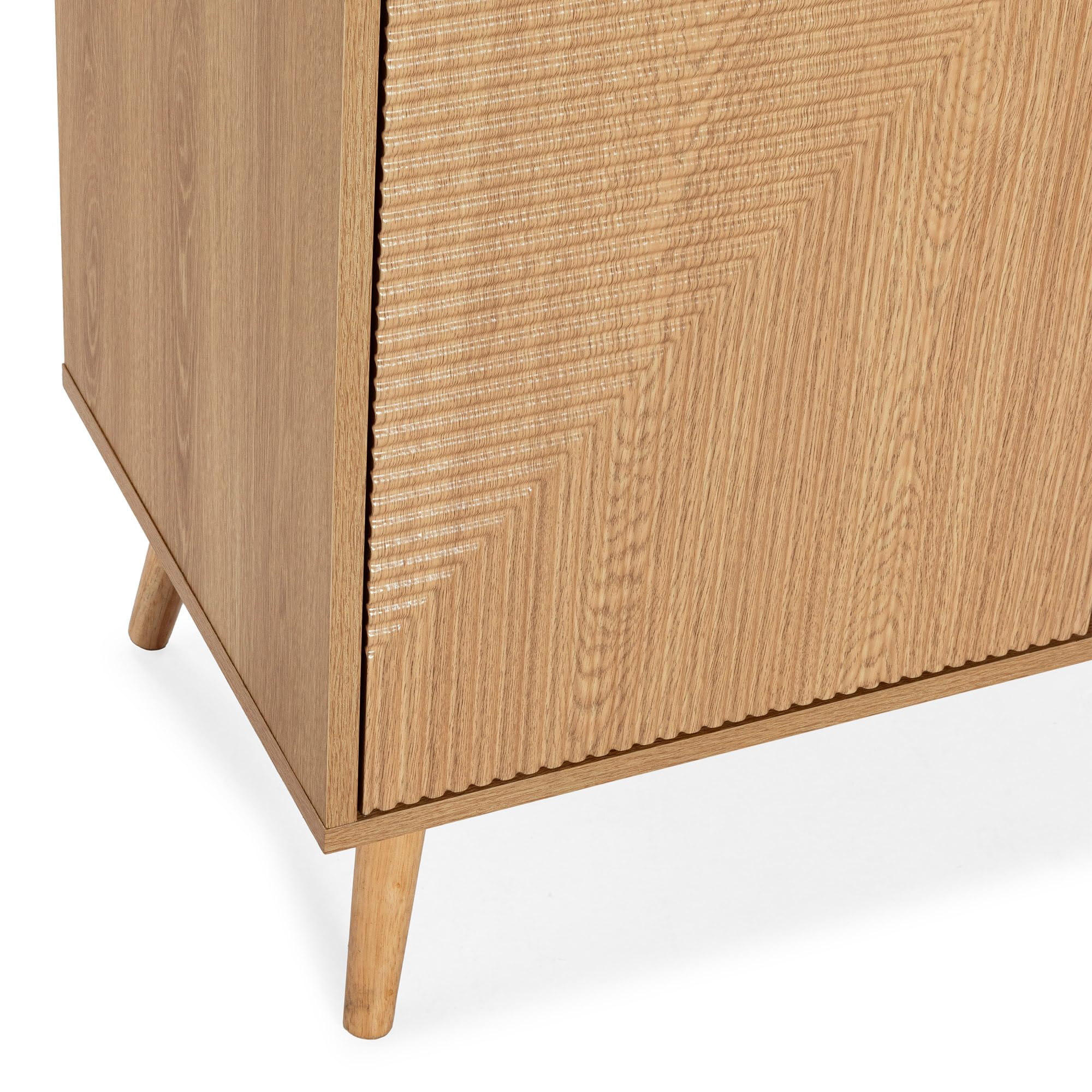 HOMN LIVING Aparador Telmo 3 Puertas Color Roble, 120 cm (Ancho) 40 cm (Profundo) 76 cm (Altura)