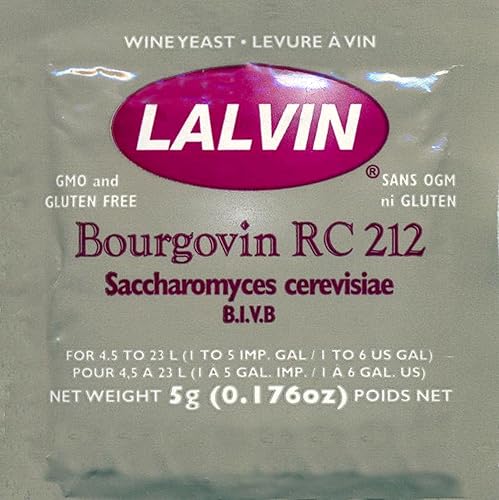 Lalvin Levadura de vino RC 212, 0.18 oz