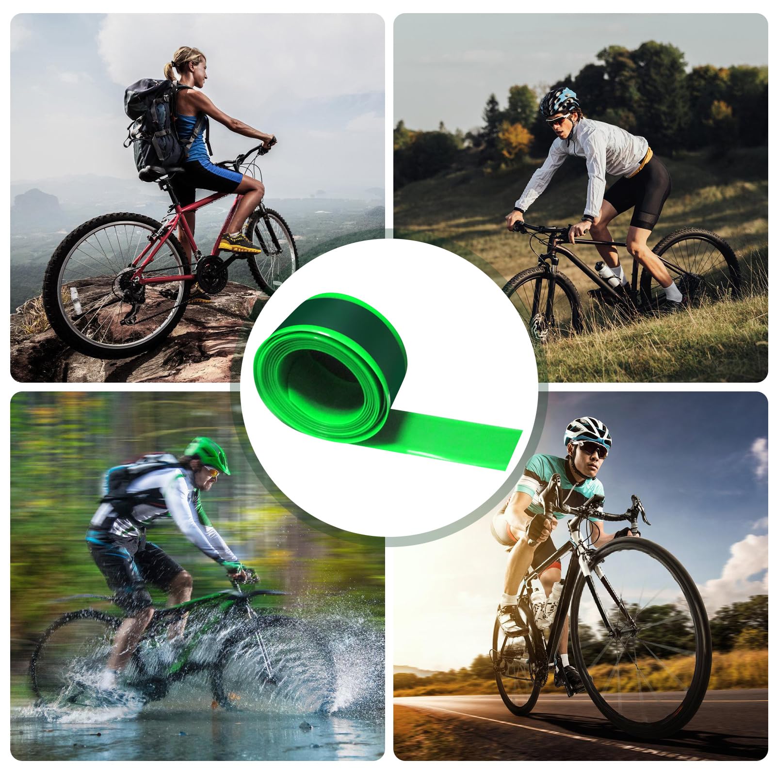 4 Doublure Pneu Vélo, Doublure De Pneu De Vélo, Liner Bande Anti Crevaison Cyclism, Lot De 4 Bandes De Protection Anti-Crevaison, Bande Anti Crevaison Longue Durée Pour Pneus De Vtt Et Vélo De Routev