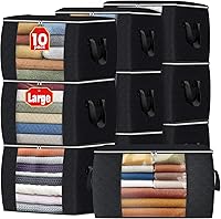 Vista 63 de Fab totes Paquete de 8 bolsas de almacenamiento plegables para mantas, contenedores de almacenamiento para organizar dormitorio, armario, ropa, Gris