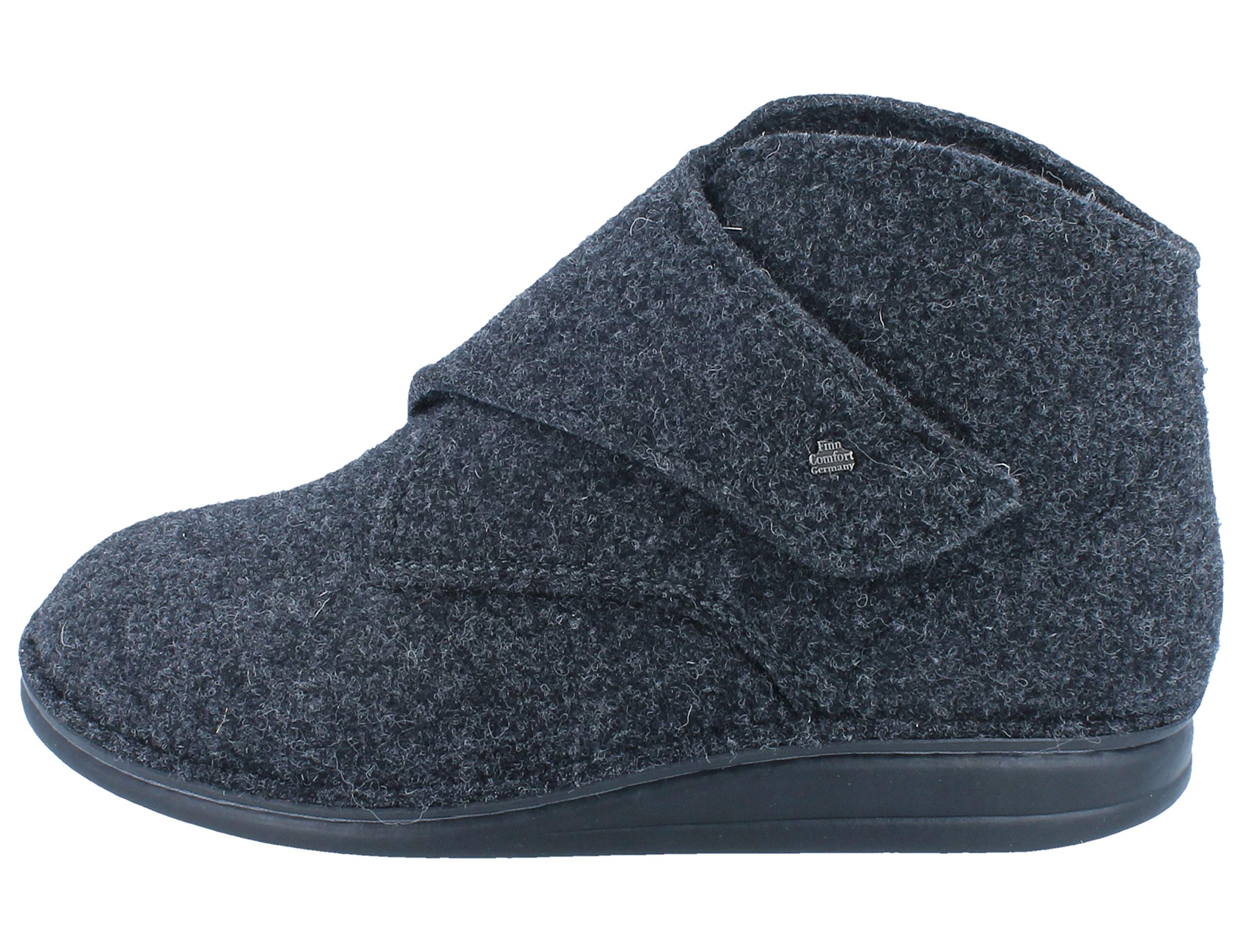 Finn Comfort Fiss Kapcie domowe 6502-416168, zapięcie na rzepy, filc wełniany, antracyt szary