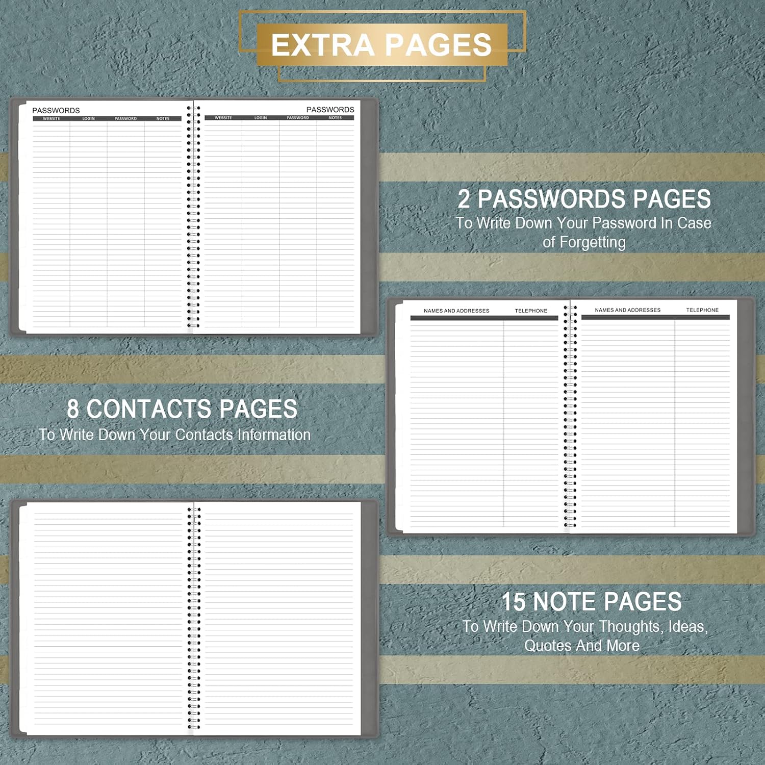 2022 Monthly Planner - Monthly Planner 2022 with Tabs, Jan 2022 - Dec 2022, 9" x 11", Thick Paper, Strong Twin-Wire Binding, Soft Leather Cover, Large Writing Blocks, Great Monthly Planner 2022 for Your organization, Grey