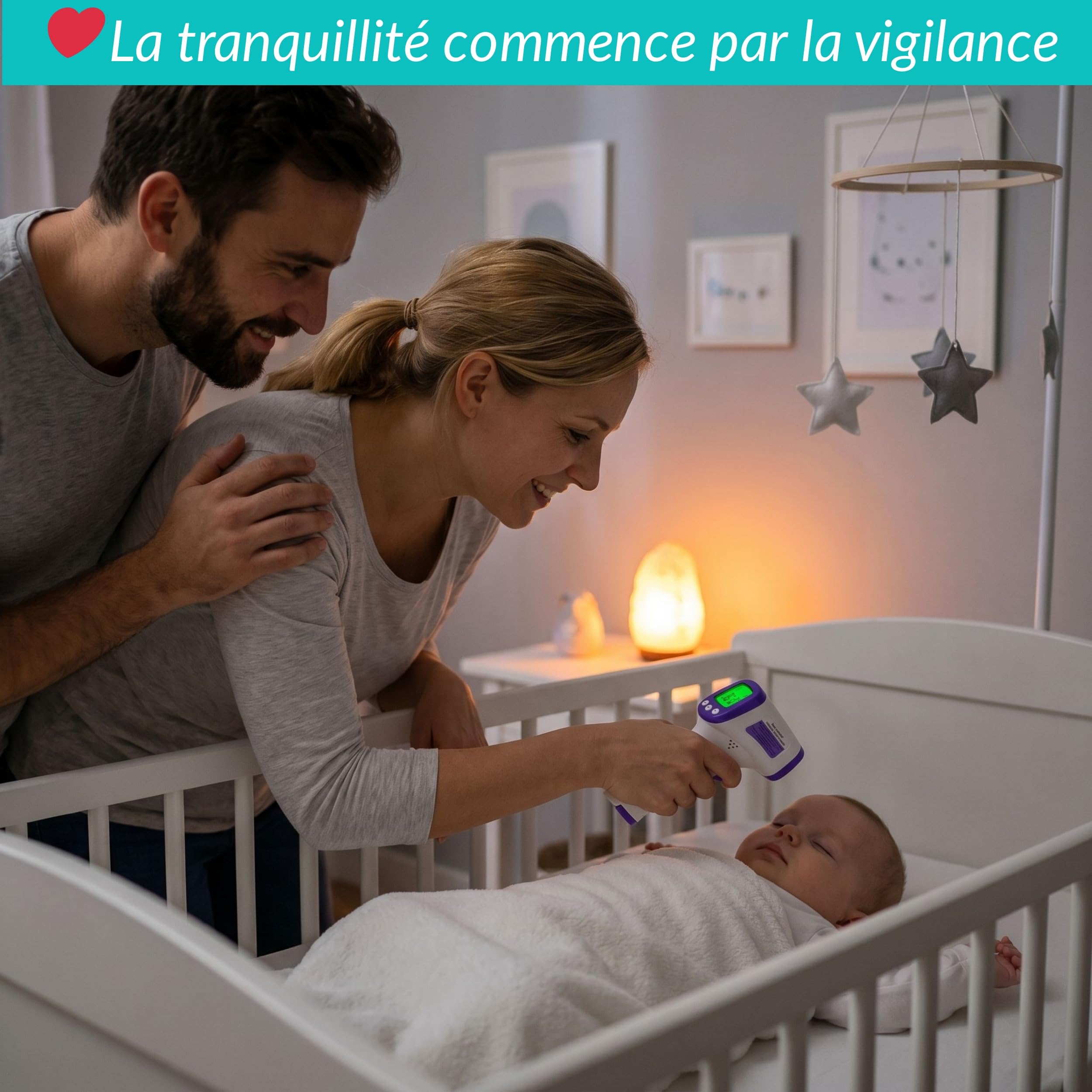 Thermomètre Frontal Sans Contact Infrarouge Bébé & Adulte – Thermomètre Digital Médical Précis et Rapide – Mode Objet, Écran LCD, Alarme Fièvre, Silencieux – Thermomètre Maison Fiable