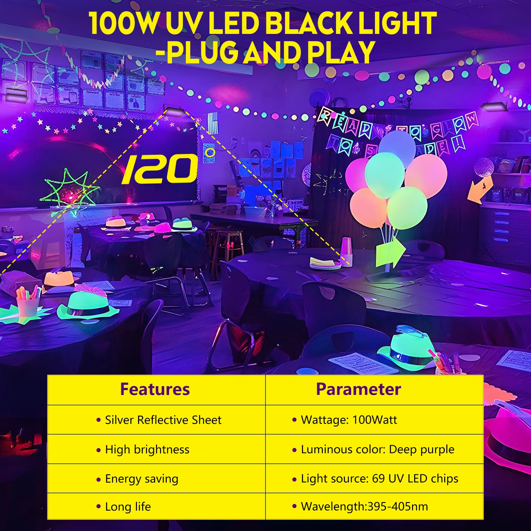 VAYALT RGB LED Strahler, 2 Stück 48W RGB Wallwasher Licht mit Bluetooth