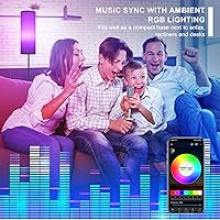 Vista 30 de FRIDEKO HOME Paquete de 2 lámparas de pie para sala de estar, colores regulables, temperatura y brillo, lámpara de pie moderna con control remoto