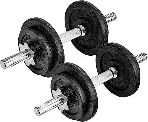Yes4All Old School Adjustable Dumbbell Set with Weight Plates, Star Lock CollarsConnector, 40lbs to 200lbs Adjustable Weight Plates Set