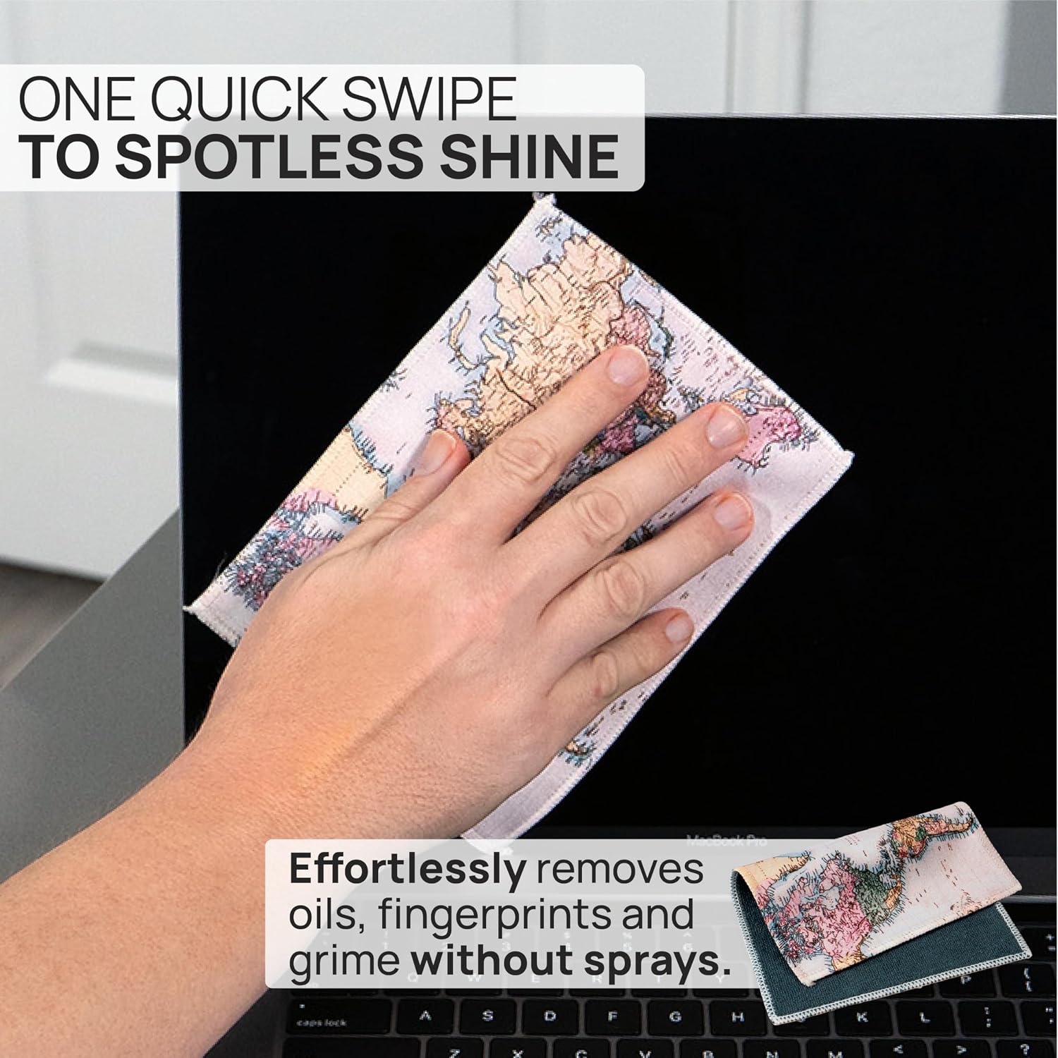 Microfiber Wholesale Quick Cloth Glasses Cleaning Cloths 5x7 World Map image 2