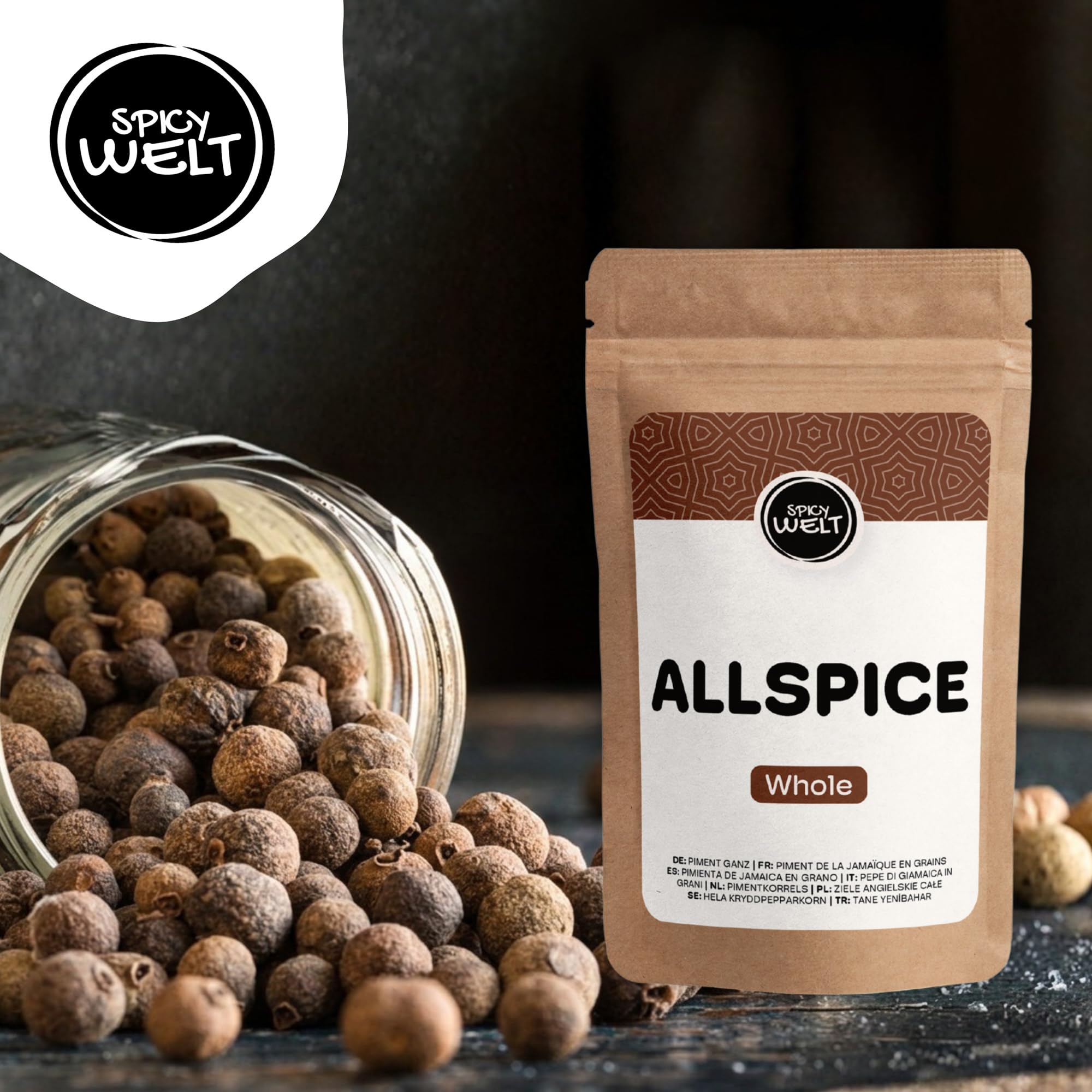 Spicy Welt Ziele Angielskie Całe (250g) – Całe Ziarna do Rosołu, Bigosu, Marynat, Śledzi, Zup & Kiszonek | Korzenne, Ciepłe, Aromatyczne | 100% Naturalne, Bez Dodatków
