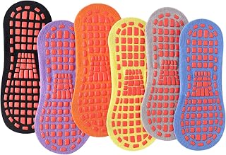 QSLKI Non Slip Yoga Pilates Socks Martial Arts Fitness Dance Barre, Anti-slip/Non-slip, Full Toe Ankle Fall Prevention Grip Socks, Adult Unisex, Comfortable and Breathable ( varied Colours)