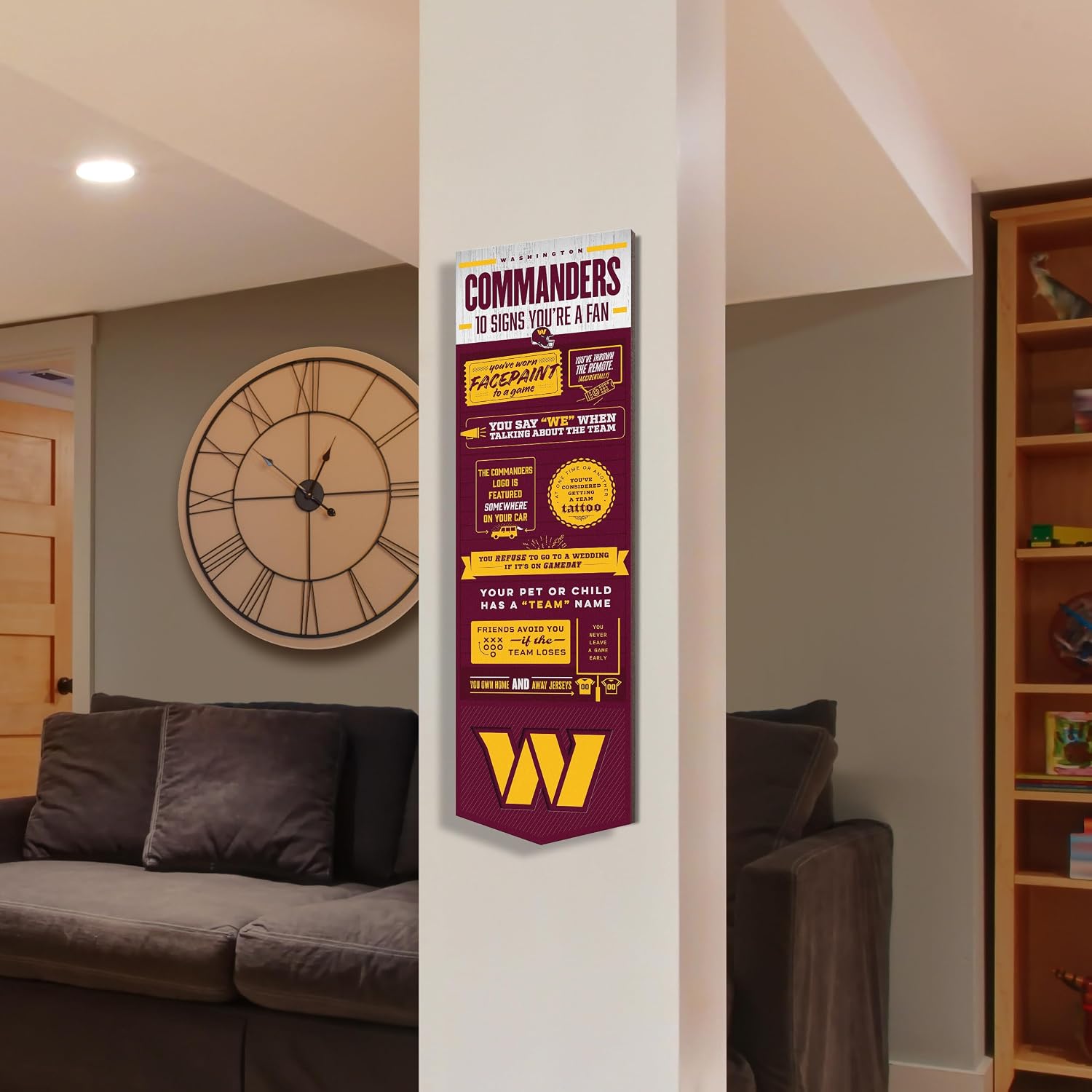 YouTheFan Officially-licensed NFL 6x19 Top 10 Signs Banner - humorous descriptions - fun sports fan phrases, original design, indoor team wall decor fan gift