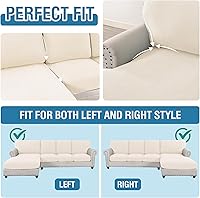 Vista 476 de H.VERSAILTEX 2025 New Sectional Couch Covers 8 Pieces Stretch Sofa Covers for Sectional Sofa Set Separate L Shaped Couch Cover for Both Left/Right