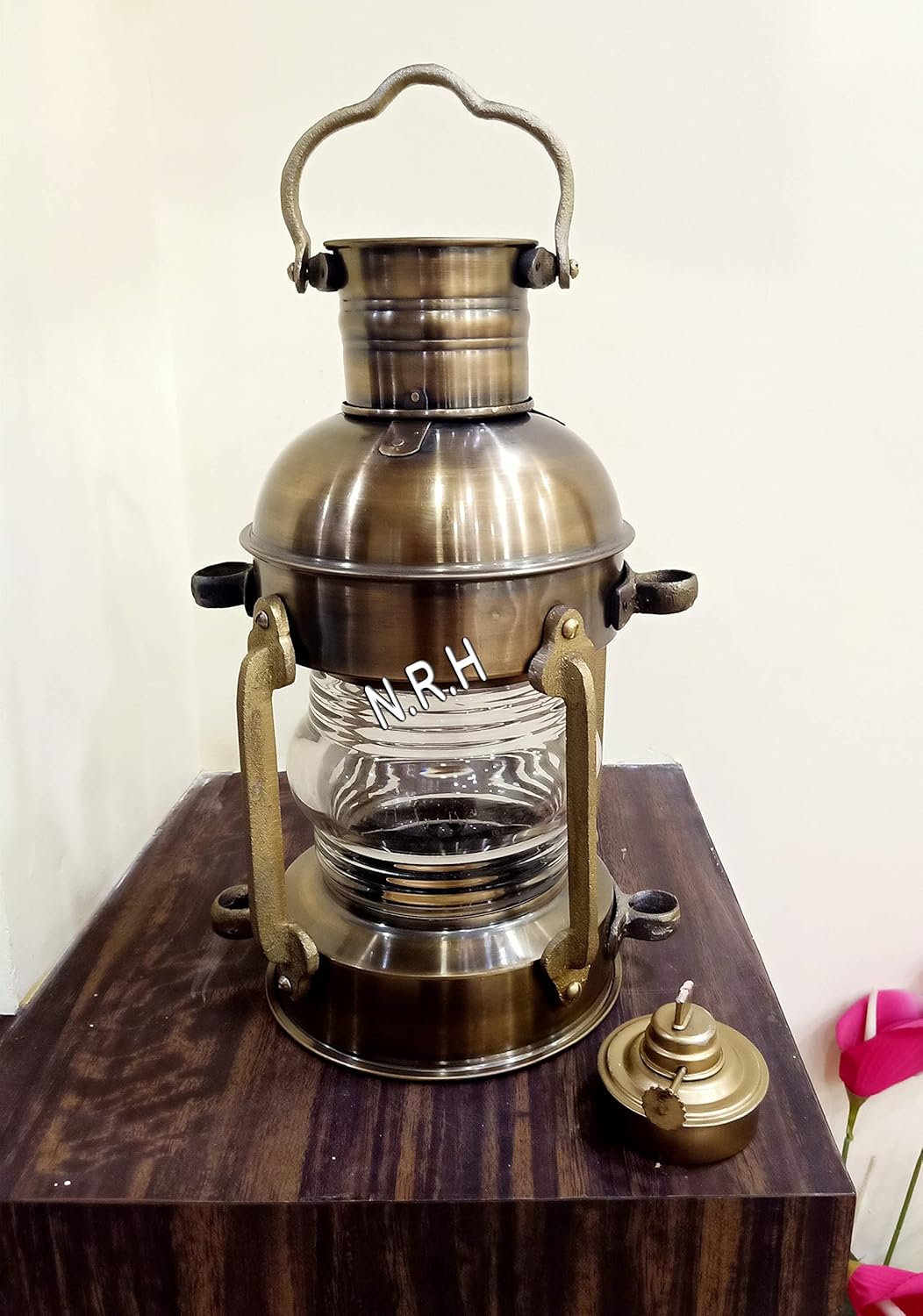 Large Maritime Antique Boat Lantern Vintage White Glass Oil Lamp Maritime Ship Lantern