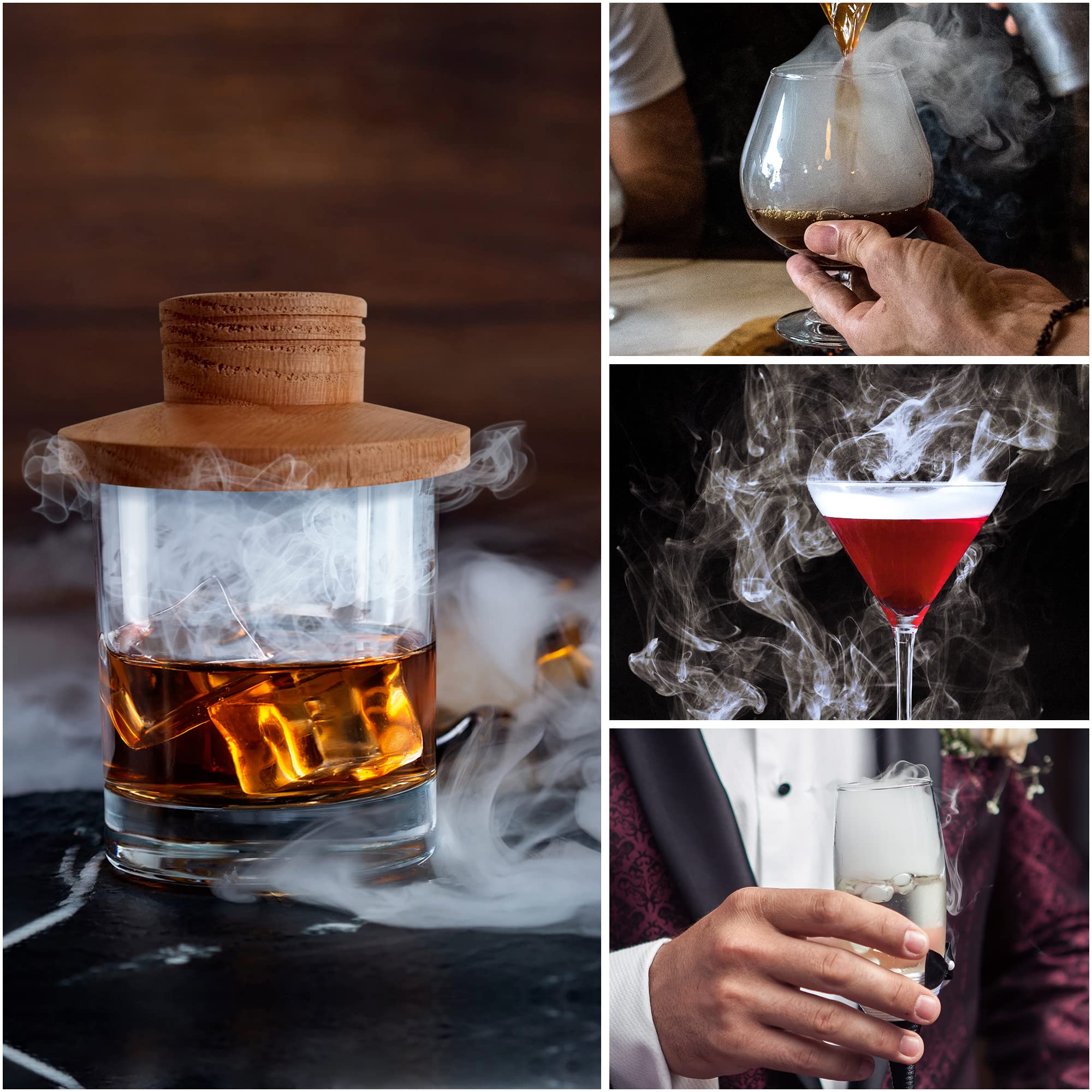 Kit de ahumador de cóctel – Kit de ahumador de whisky con bolsa de transporte – Kit de ahumador de estilo antiguo – Kit de ahumador de bourbon con antorcha con virutas de madera y herramientas – Kit 7