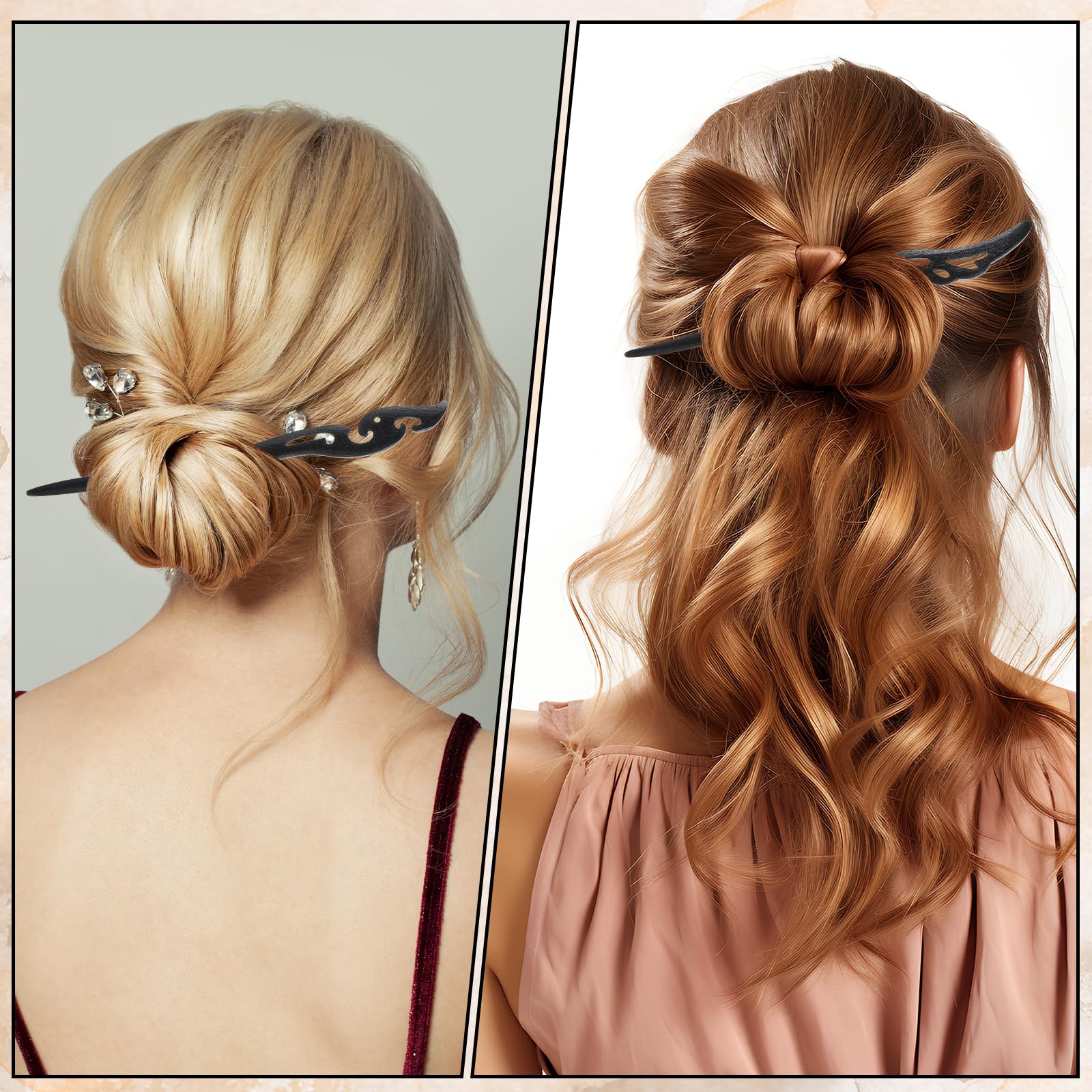 8 Wooden Hair Sticks Bun Maker Hair Chopsticks for Women Chignon Accessories Amazon.com : Chuangdi 8 Pieces Wooden Hair Sticks Japanese  main image 2
