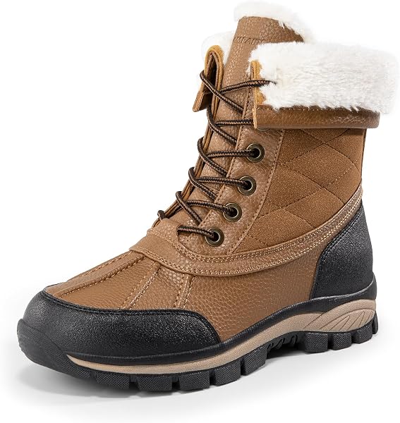 DREAM PAIRS Waterproof Mid Calf Lace Up Duck Boots