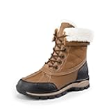 Snow Boots for Women Waterproof Mid Calf Lace Up Duck Boots Warm Faux Fur FuzzyGo Bold Winter Boots for Outdoor
