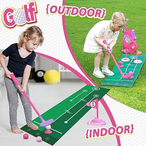 Miniatura 6 de Liberry Juego de golf para niños de 2, 3 y 4 años, carrito de golf mejorado para niños con tabla de golf y tapete de golf, juguetes de golf para