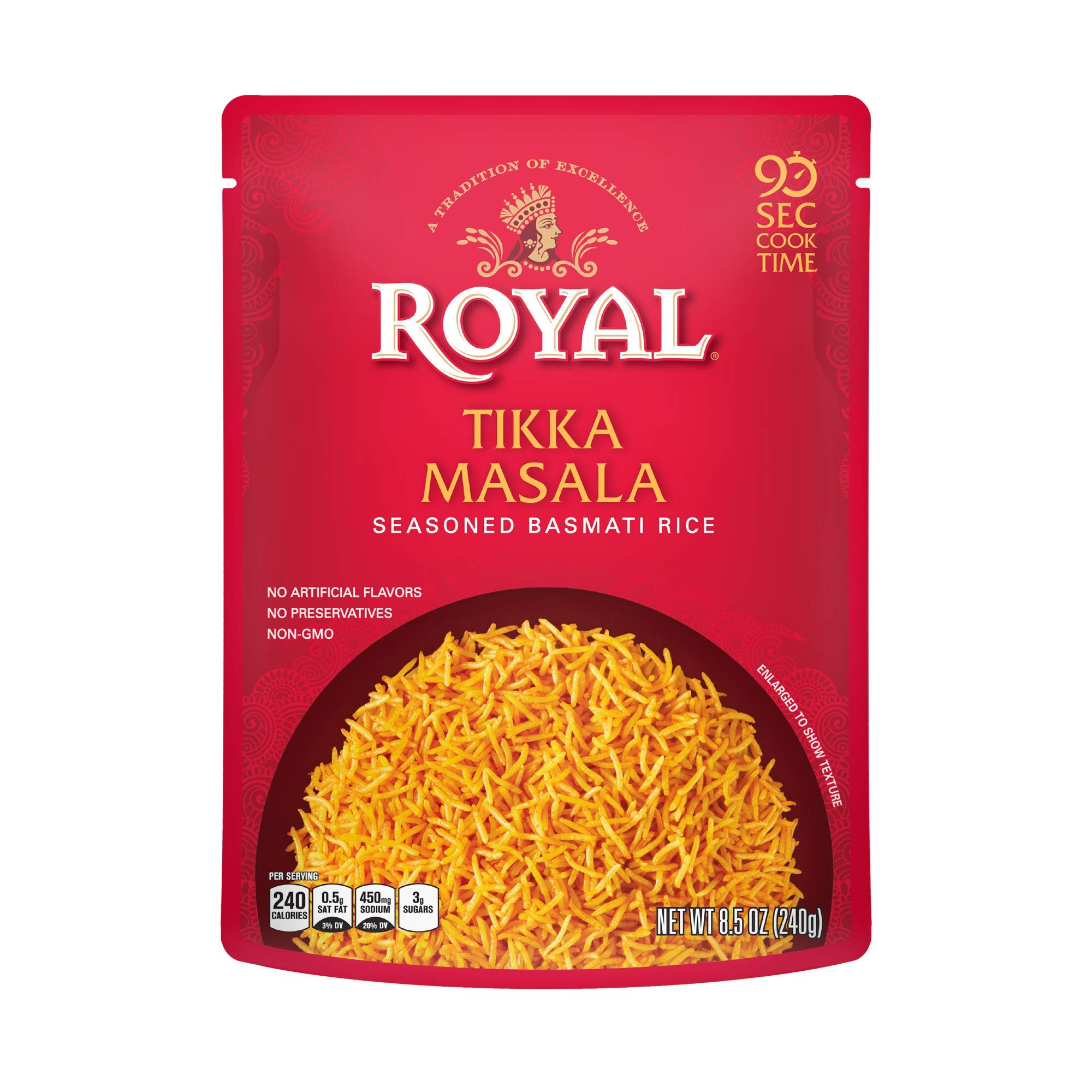 BEST 14/JAN/2025. Authentic Royal Ready To Heat Rice, Tikka Masala, 4 Count