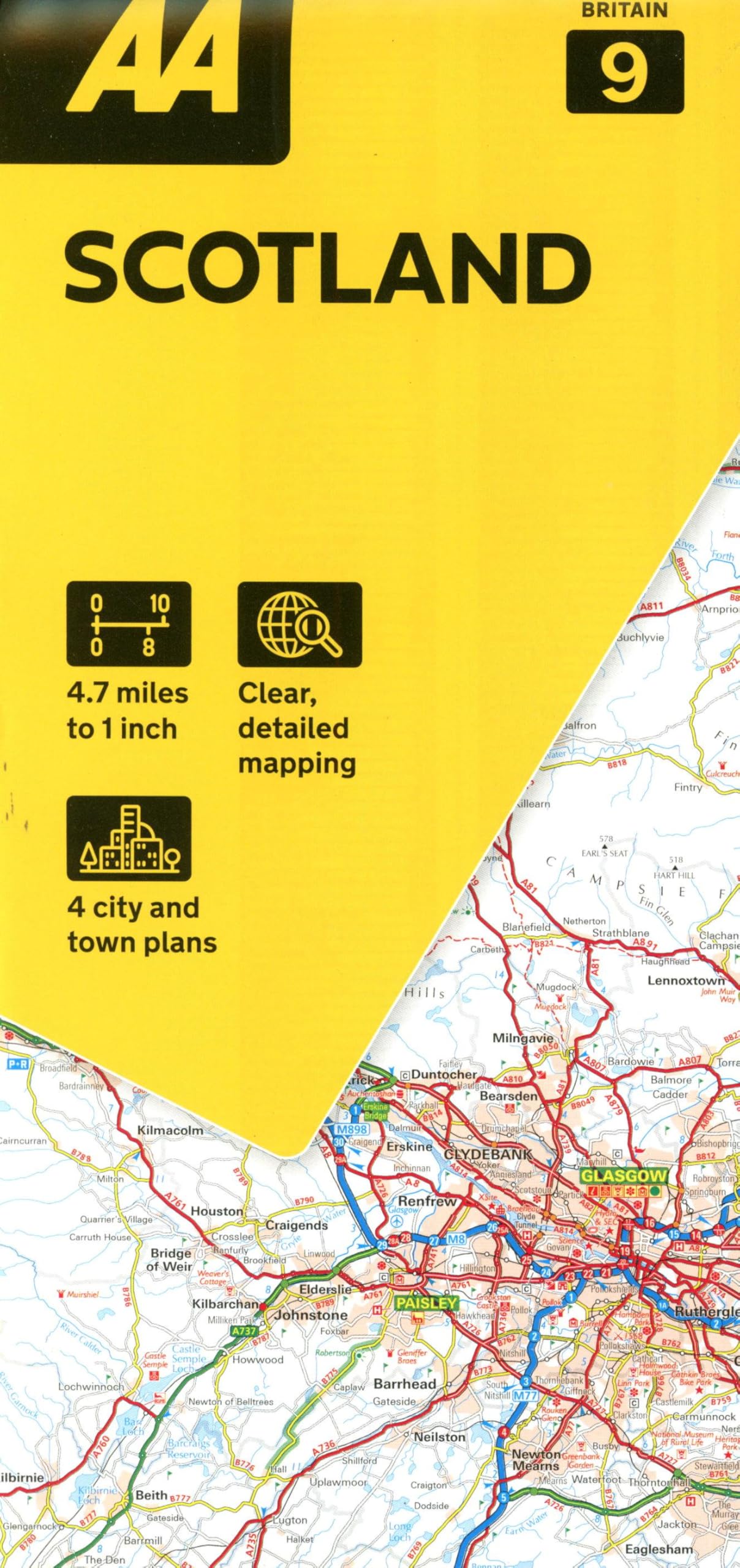 Road Map Scotland (AA Road Map Series 9) (AA Road Map Britain) Map - Folded Map. 3 miles to 1 inch. (AA Road Map Britain series)