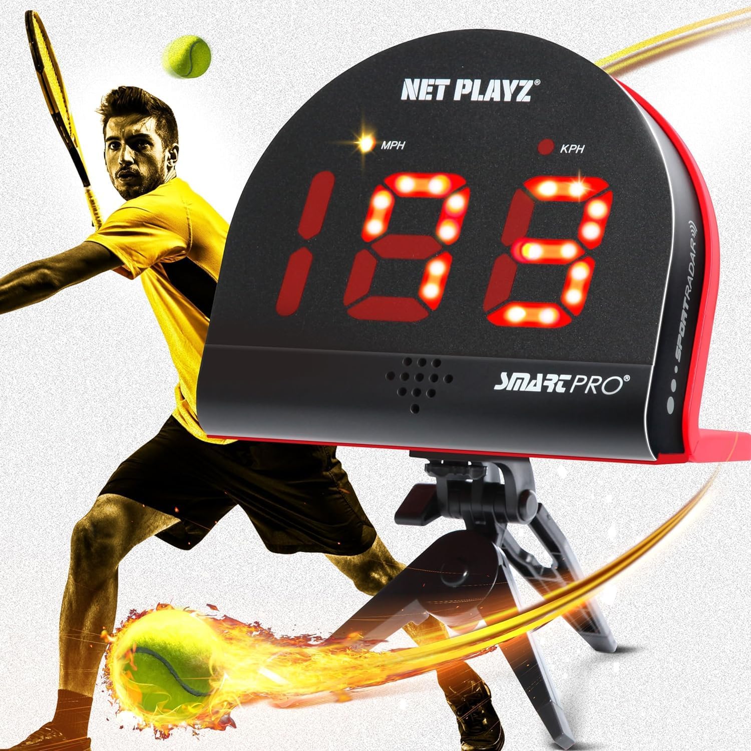 Tennis Gfits Training Equipment & Gear - Radar Guns Speed Sensors (Hands-Free) - Serve, Racquet & Ball Speed for Tennis Players